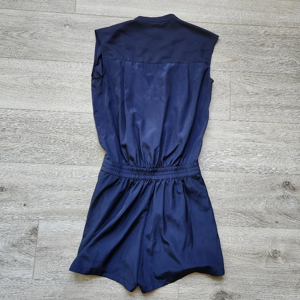 J. Crew Navy Blue Sleeveless Romper Womens 2 Shorts Summer Style C6592